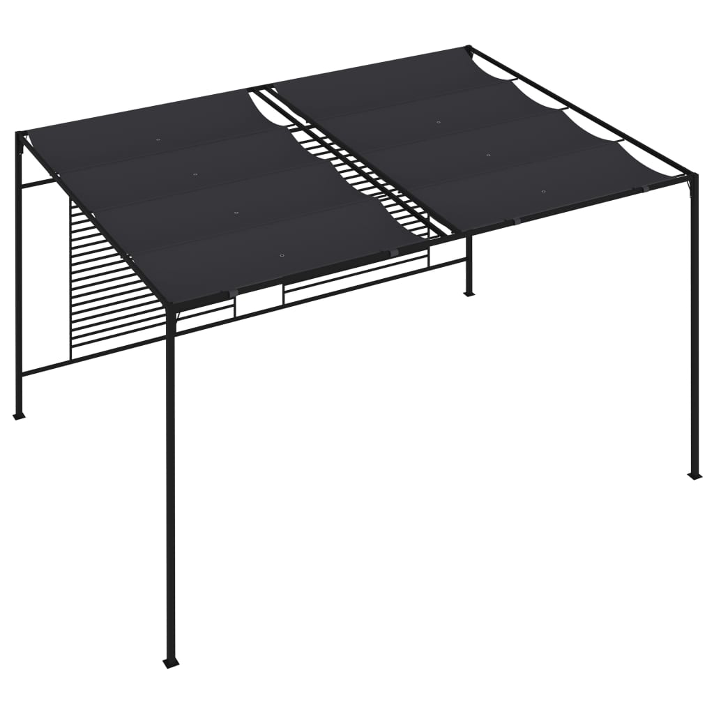 Prieel Met Uittrekbaar Dak 180 G/M² 4X3X2,3 M Kleurig Antraciet