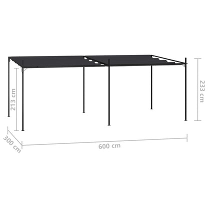 Prieel Met Uittrekbaar Dak Kleurig 600 x 300 x 233 cm