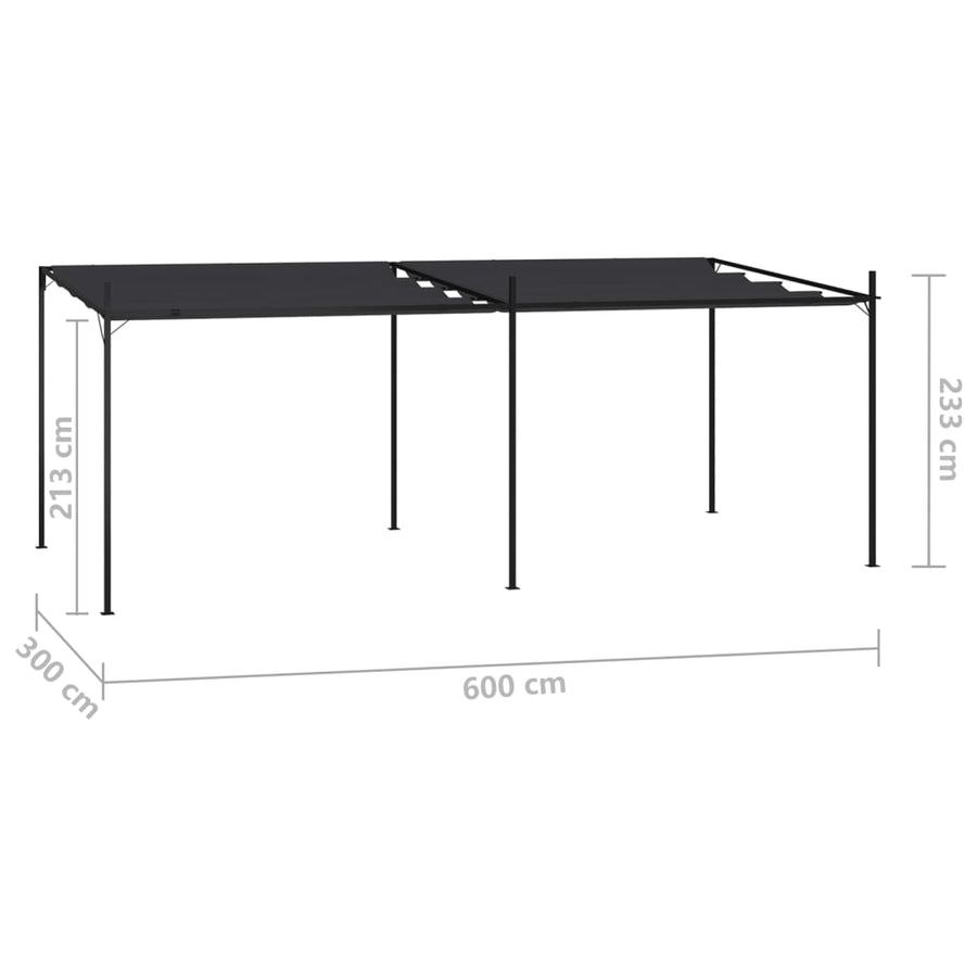 Prieel Met Uittrekbaar Dak Kleurig 600 x 300 x 233 cm