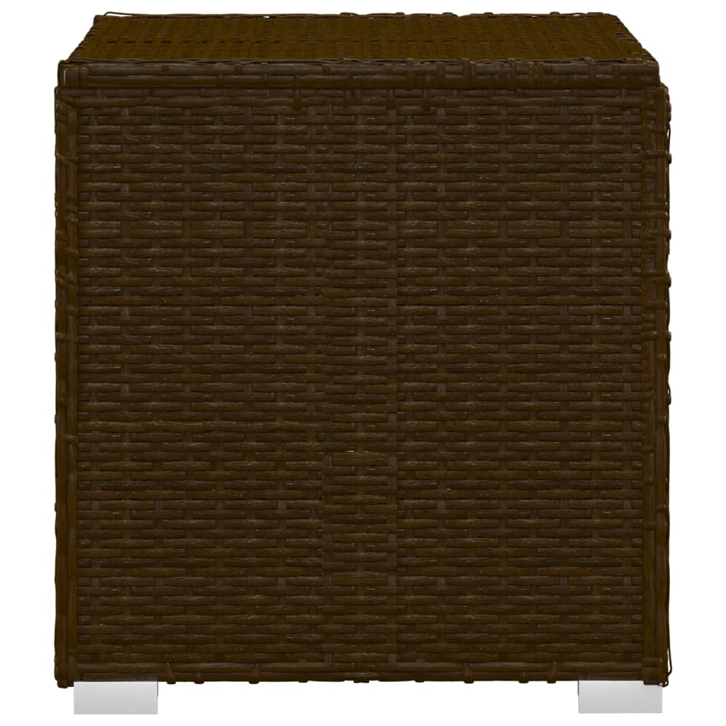 3-Delige Ligbeddenset Met Theetafel Poly Rattan Bruin