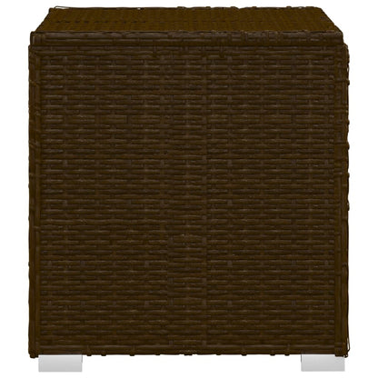 3-Delige Ligbeddenset Met Theetafel Poly Rattan Bruin