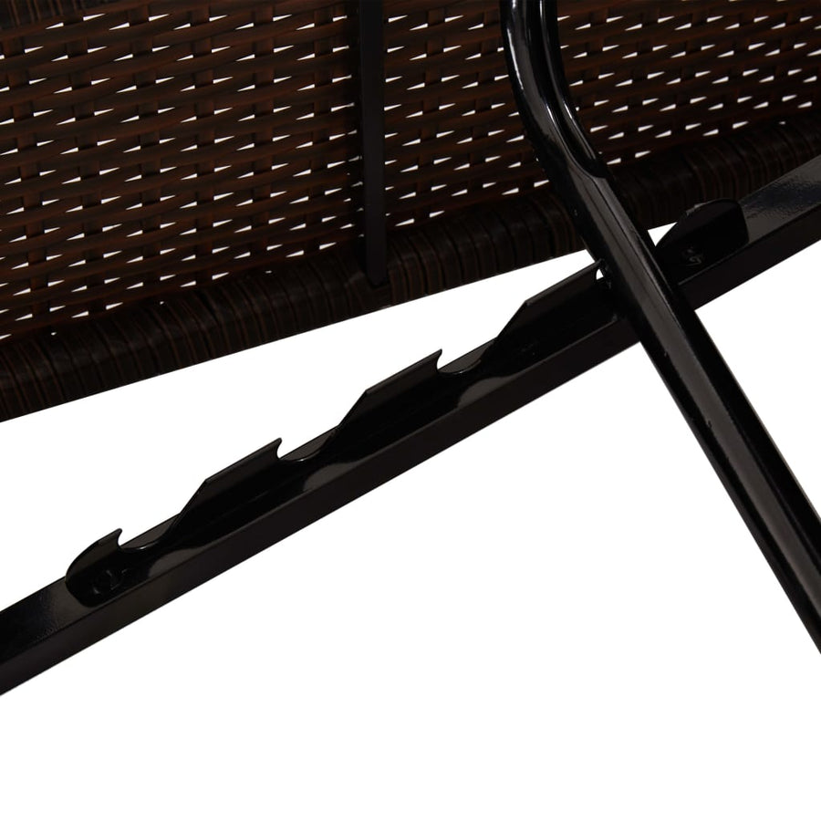 3-Delige Ligbeddenset Met Theetafel Poly Rattan Bruin