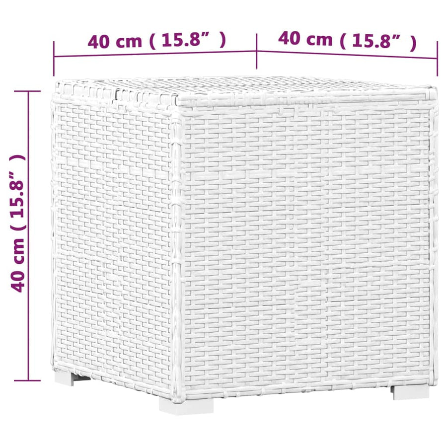 3-Delige Ligbeddenset Met Theetafel Poly Rattan Wit