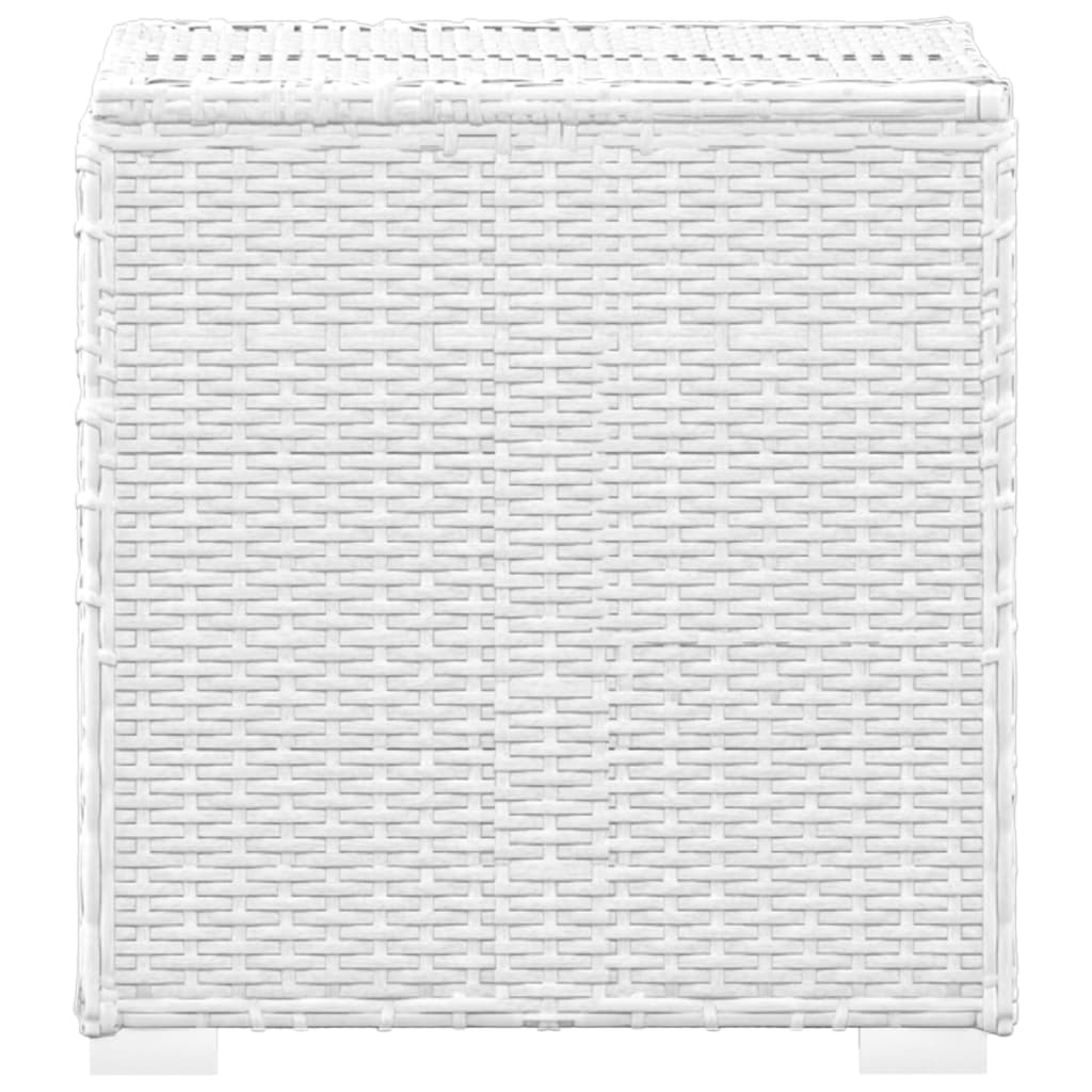 3-Delige Ligbeddenset Met Theetafel Poly Rattan Wit