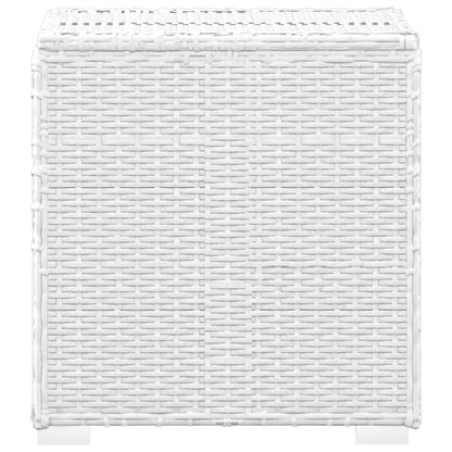 3-Delige Ligbeddenset Met Theetafel Poly Rattan Wit