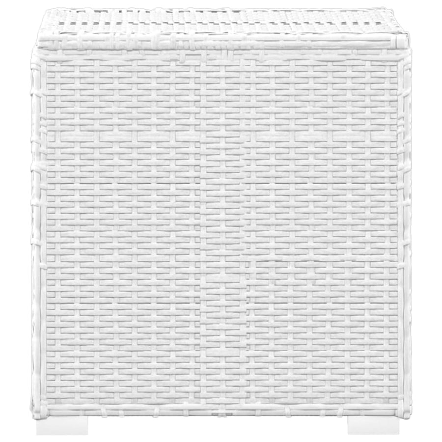 3-Delige Ligbeddenset Met Theetafel Poly Rattan Wit