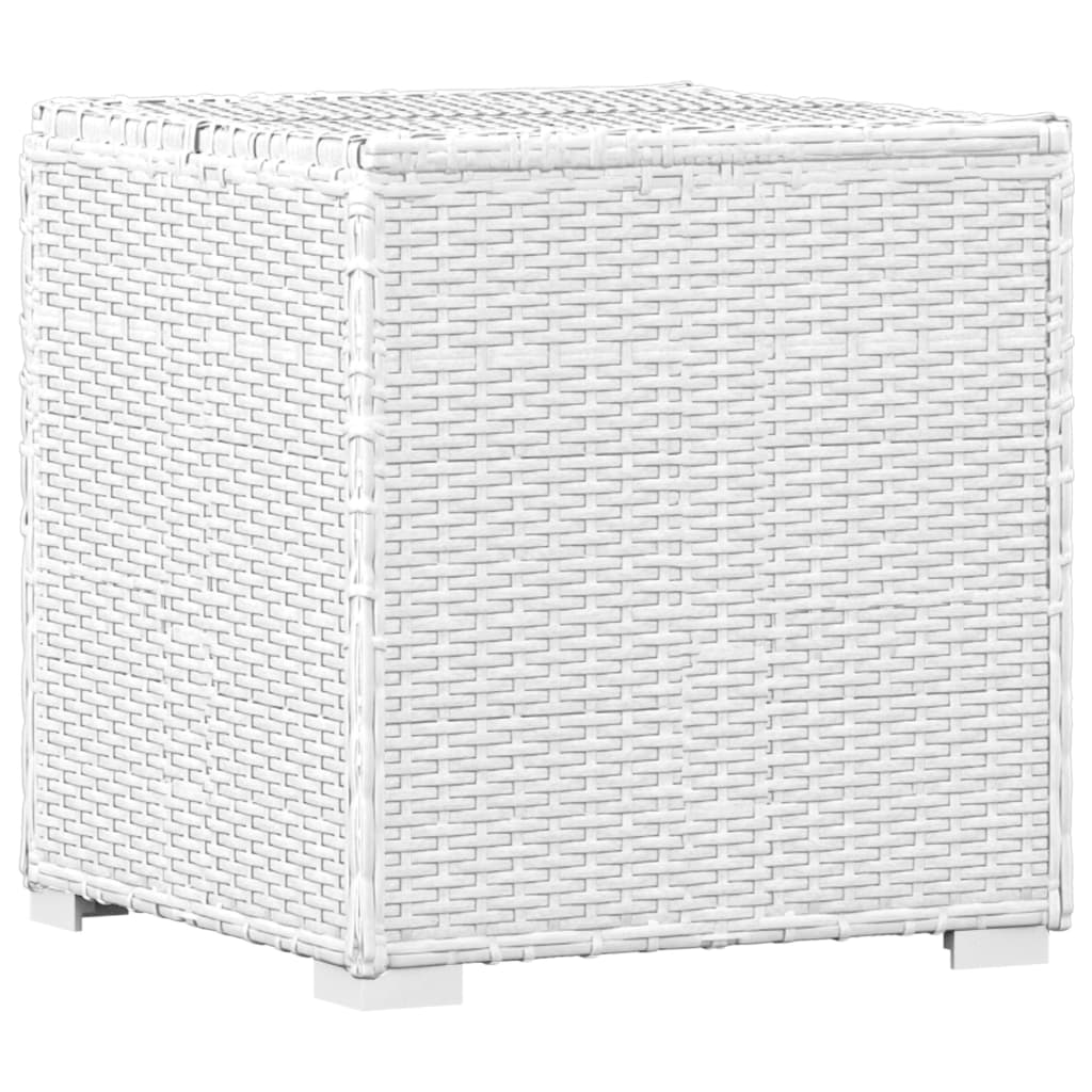 3-Delige Ligbeddenset Met Theetafel Poly Rattan Wit