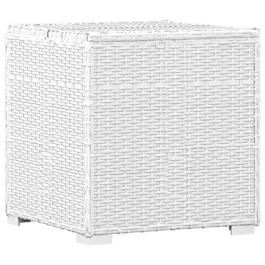 3-Delige Ligbeddenset Met Theetafel Poly Rattan Wit