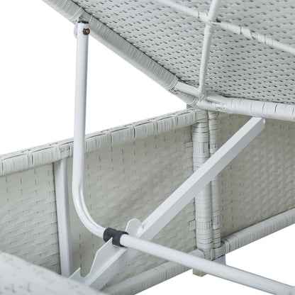 3-Delige Ligbeddenset Met Theetafel Poly Rattan Wit