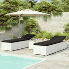 3-piece sun lounger set with tea table poly rattan white