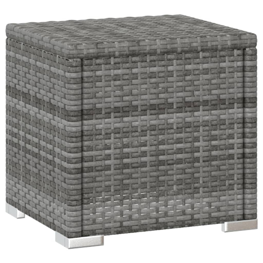 3-Delige Ligbeddenset Met Theetafel Poly Rattan Grijs