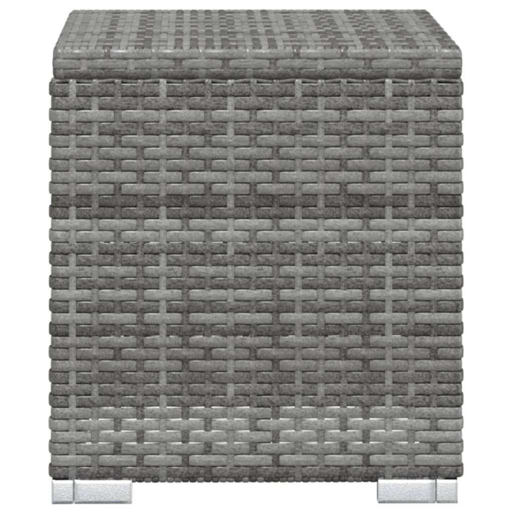 3-Delige Ligbeddenset Met Theetafel Poly Rattan Grijs