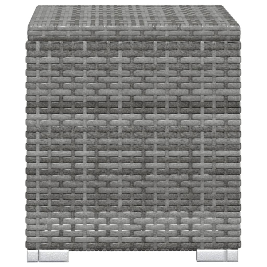 3-Delige Ligbeddenset Met Theetafel Poly Rattan Grijs