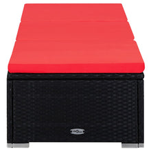 3-Delige Ligbeddenset Met Theetafel Poly Rattan Zwart