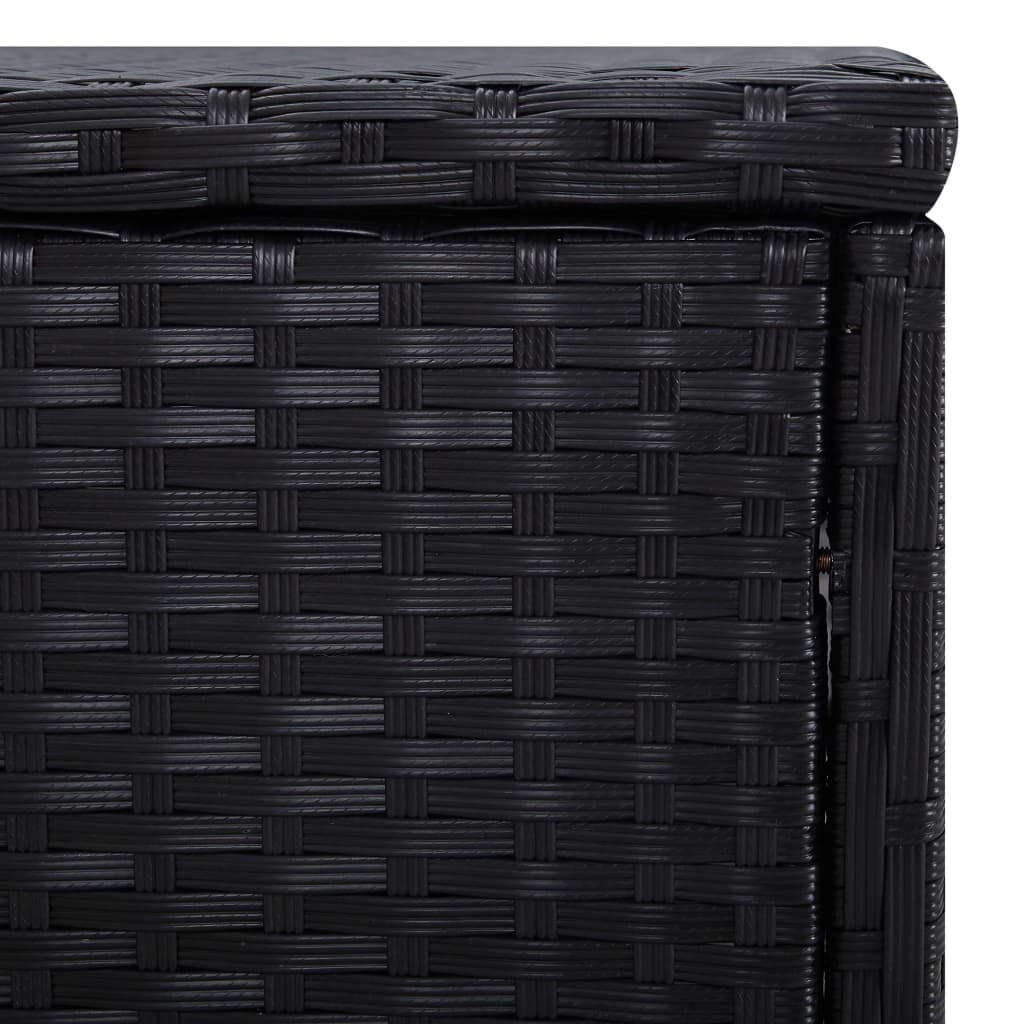 3-Delige Ligbeddenset Met Theetafel Poly Rattan Zwart