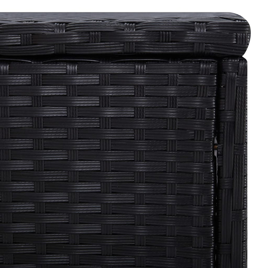 3-Delige Ligbeddenset Met Theetafel Poly Rattan Zwart
