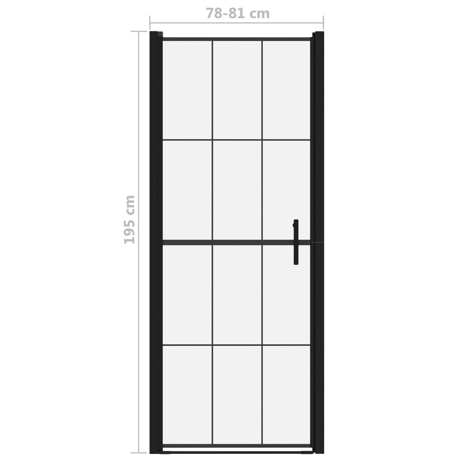 Douchedeur Gehard Glas Zwart 81 x 195 cm