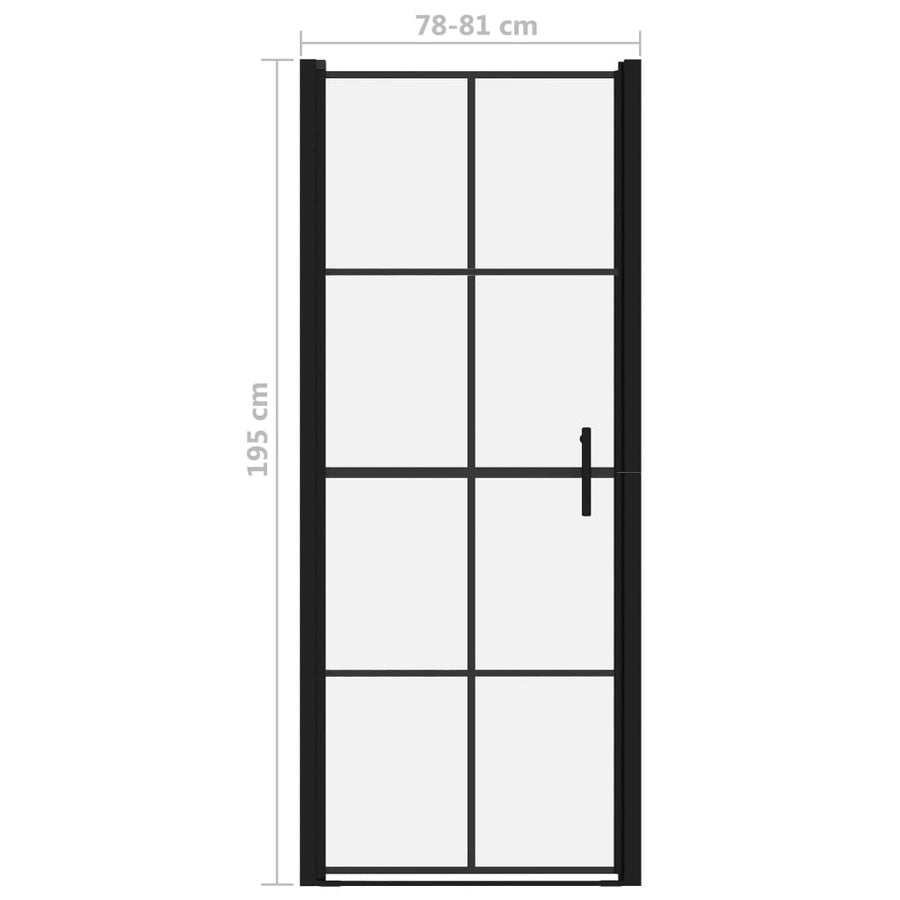 Douchedeuren Gehard Glas Zwart 81 x 195 cm