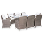 -Delige Tuinset Poly Rattan Bruin en wit