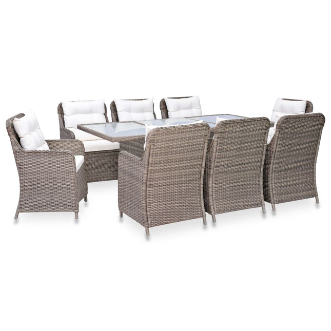 -Delige Tuinset Poly Rattan Bruin en wit