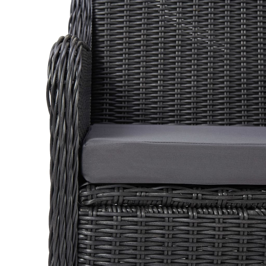 9-delige Tuinset poly rattan zwart