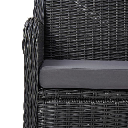 9-delige Tuinset poly rattan zwart