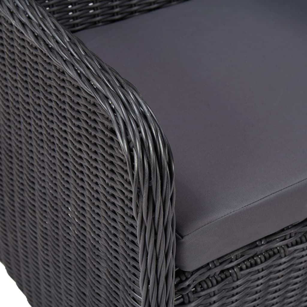 9-delige Tuinset poly rattan zwart