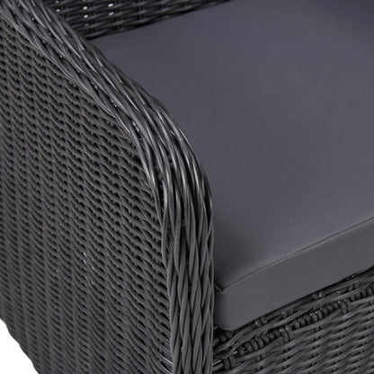 9-delige Tuinset poly rattan zwart