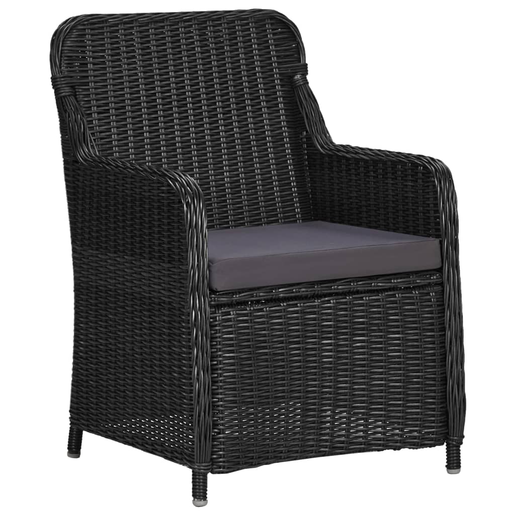 9-delige Tuinset poly rattan zwart