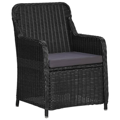9-delige Tuinset poly rattan zwart