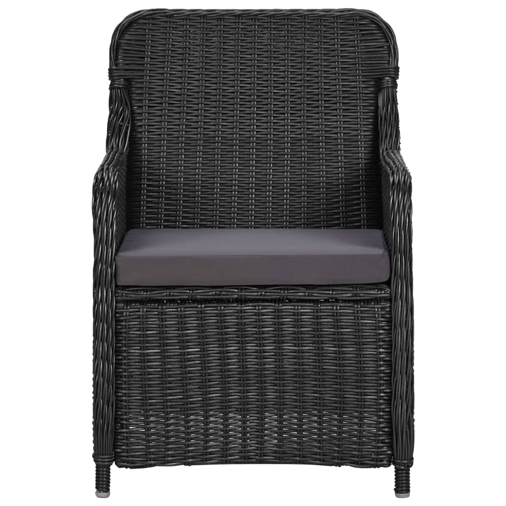 9-delige Tuinset poly rattan zwart