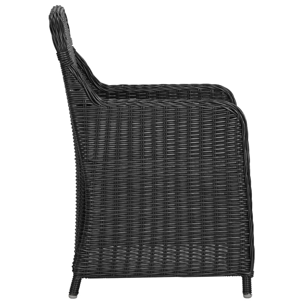 9-delige Tuinset poly rattan zwart
