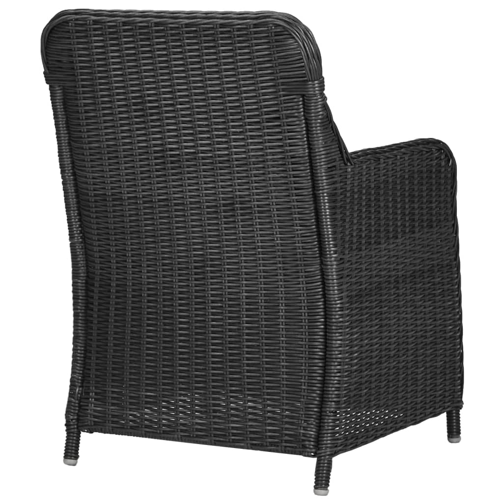 9-delige Tuinset poly rattan zwart