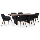 Tuinset 7-delig poly rattan zwart met kussens