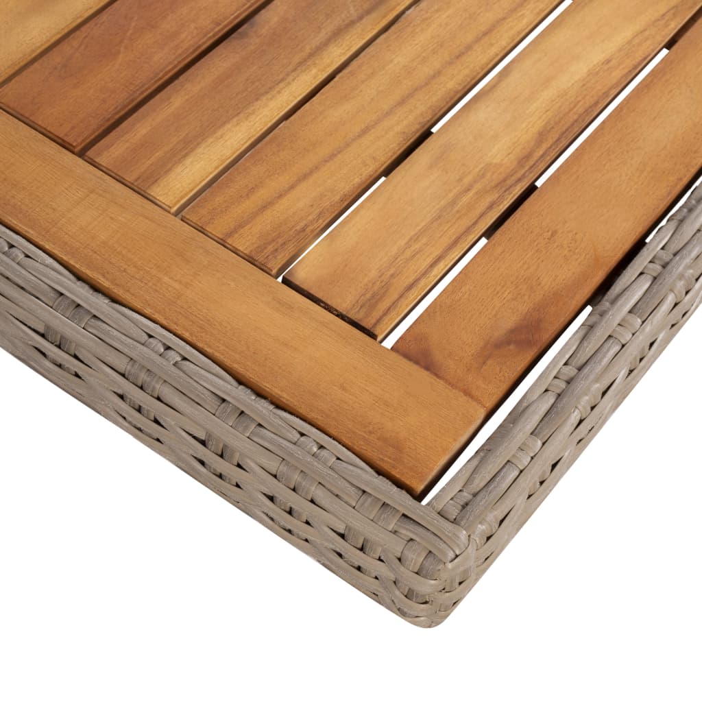 -Delige Tuinset Met Kussens Poly Rattan Zwart 7 Bruin