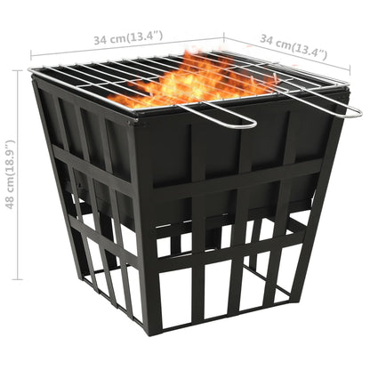 Vuurplaats En Barbecue 2-In-1 34X34X48 Cm Staal