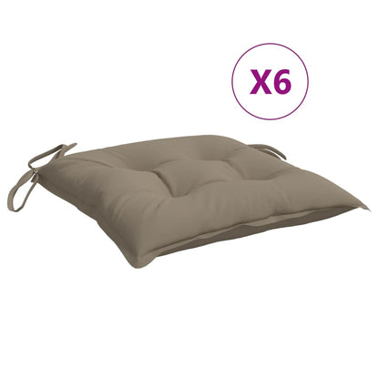 Stoelkussens 6 St 40X40X7 Cm Oxford Stof Taupe