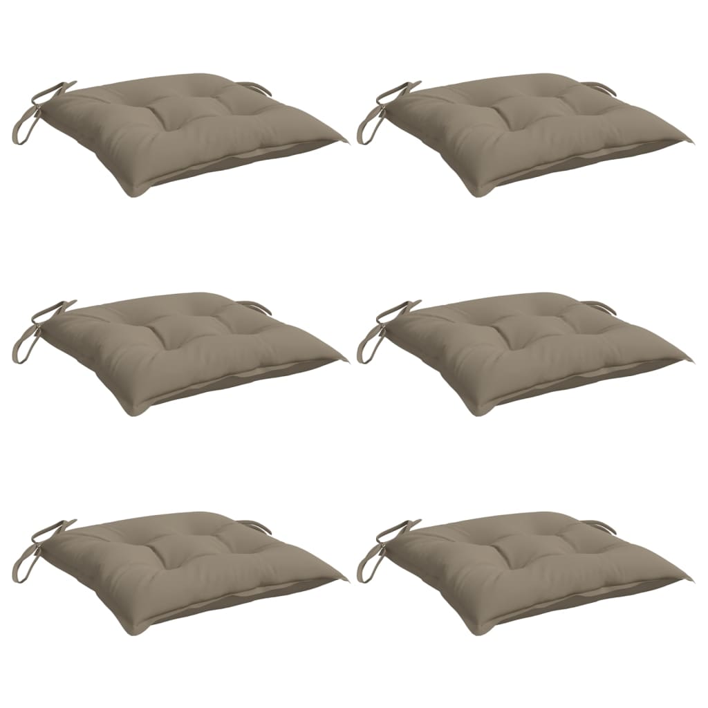 Stoelkussens 6 St 40X40X7 Cm Oxford Stof Taupe