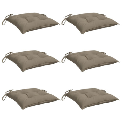 Stoelkussens 6 St 40X40X7 Cm Oxford Stof Taupe