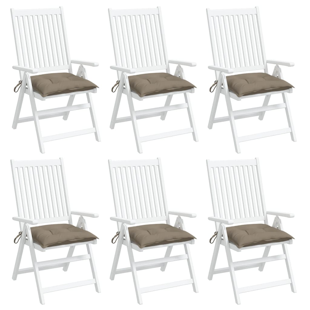 Stoelkussens 6 St 40X40X7 Cm Oxford Stof Taupe