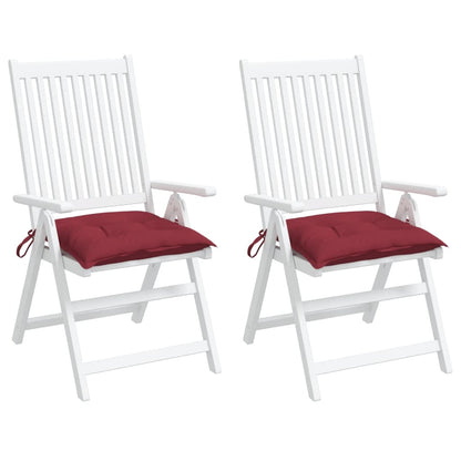 Stoelkussens 2 st 40x40x7 cm oxford stof wijnrood