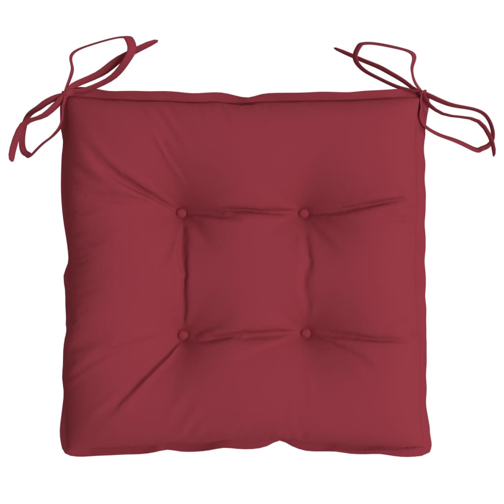 Stoelkussens 2 st 40x40x7 cm oxford stof wijnrood