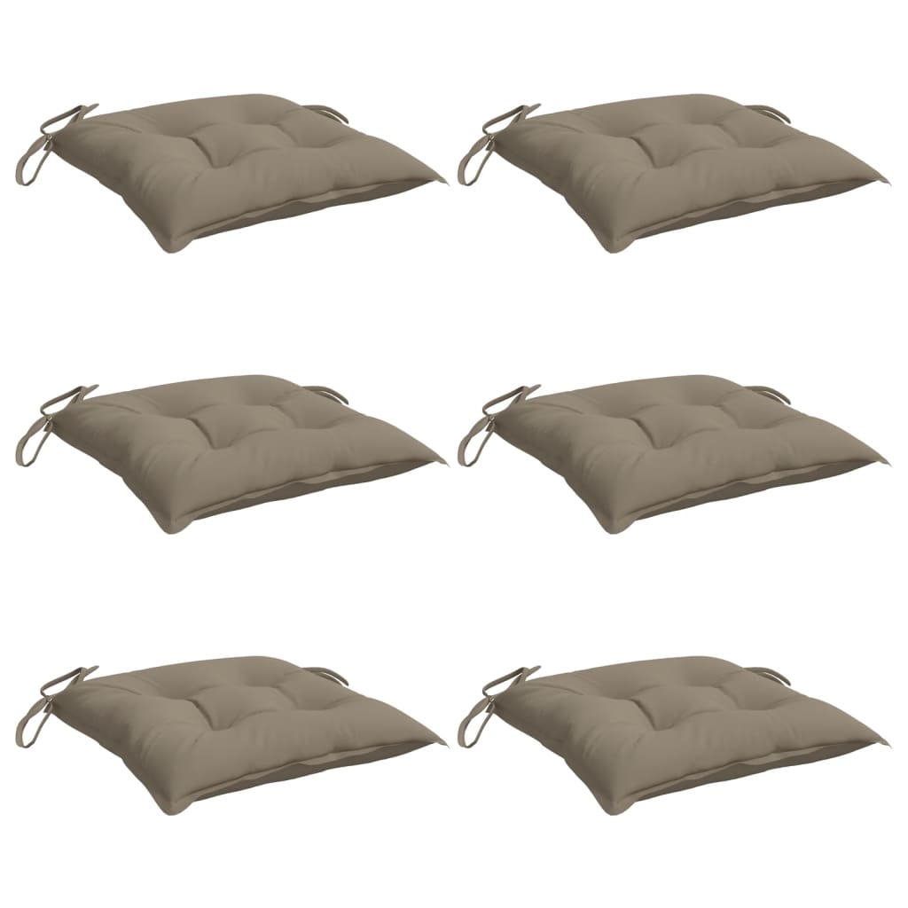 Stoelkussens 6 St 50X50X7 Cm Stof Taupe Taupe 50 x 50 x 7 cm