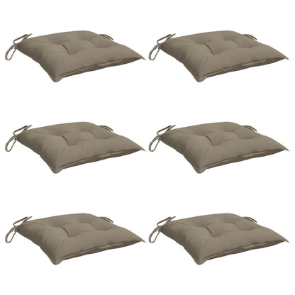Stoelkussens 6 St 50X50X7 Cm Stof Taupe Taupe 50 x 50 x 7 cm