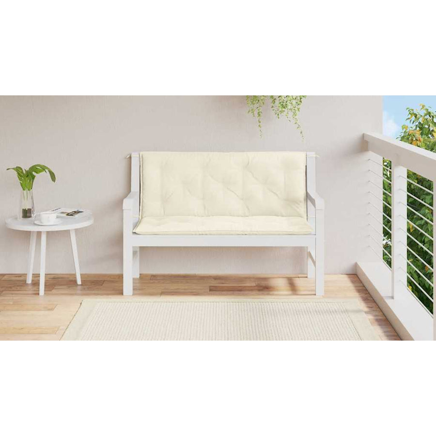 Tuinbankkussen 120X(50+50)X7 Cm Oxford Stof Wit 120 cm