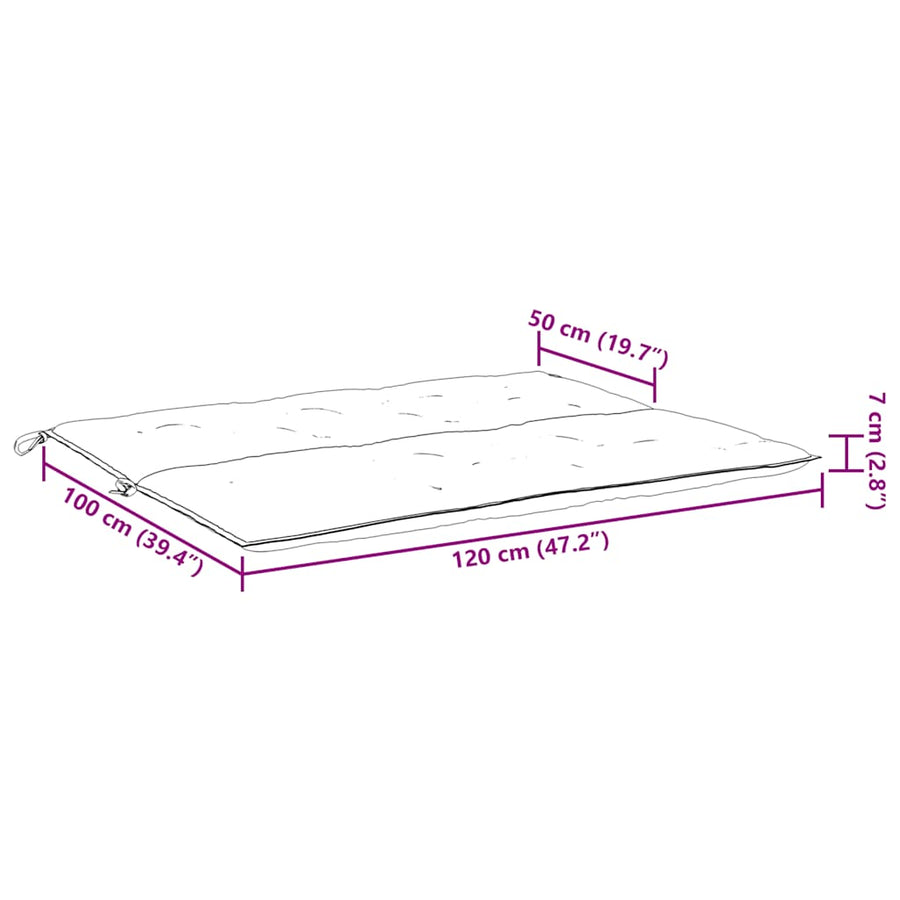 Tuinbankkussen 120X(50+50)X7 Cm Oxford Stof Wit 120 cm