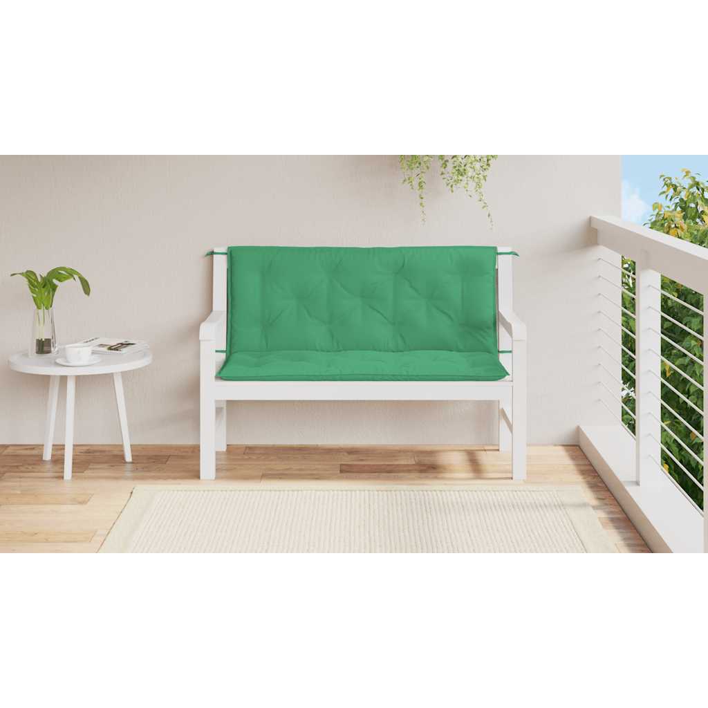 Tuinbankkussen 120x(50+50)x7 cm oxford stof groen