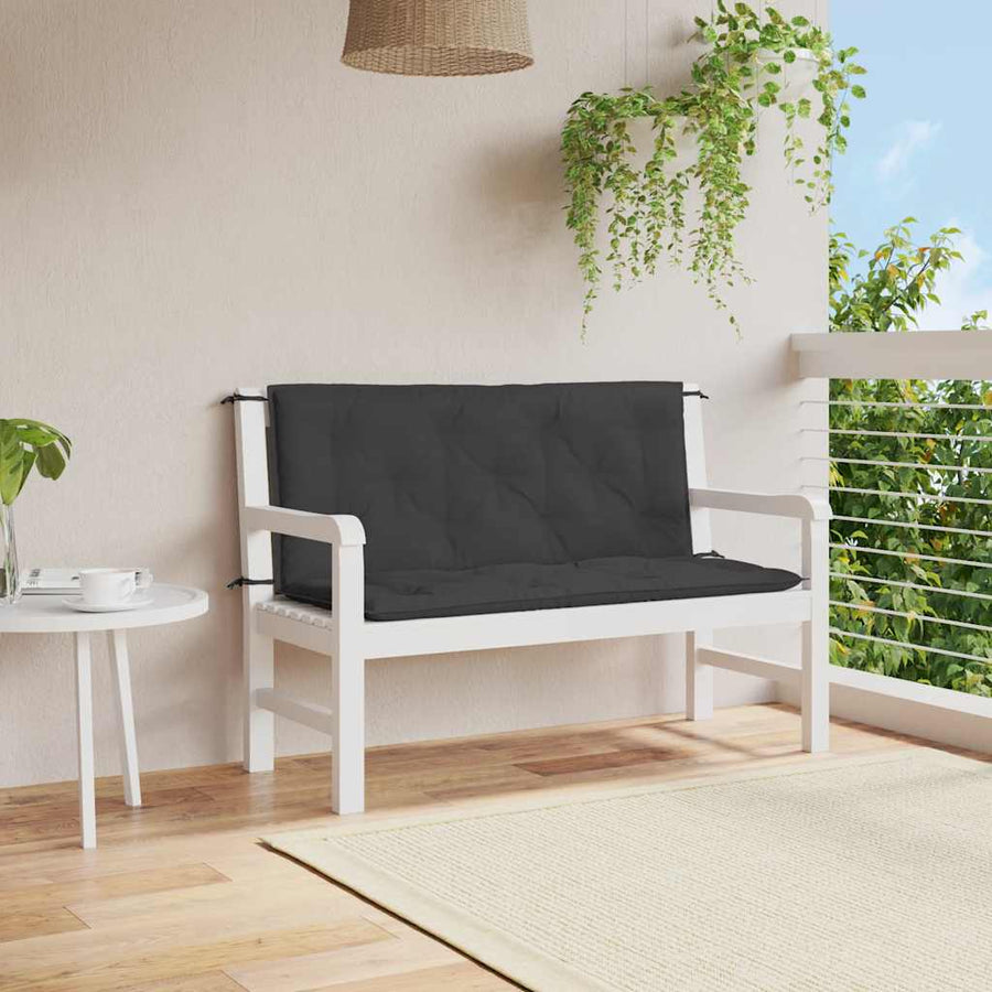 Tuinbankkussen 120X(50+50)X7 Cm Oxford Stof 120 cm Zwart