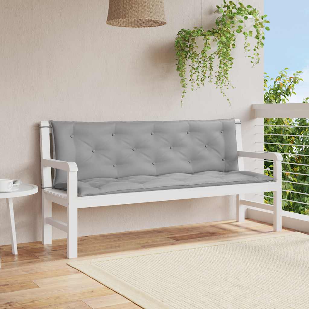 Tuinbankkussen 150x(50+50)x7 cm oxford stof grijs