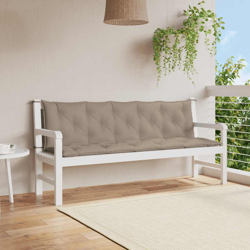 Tuinbankkussen 180x(50+50)x7 cm oxford stof taupe